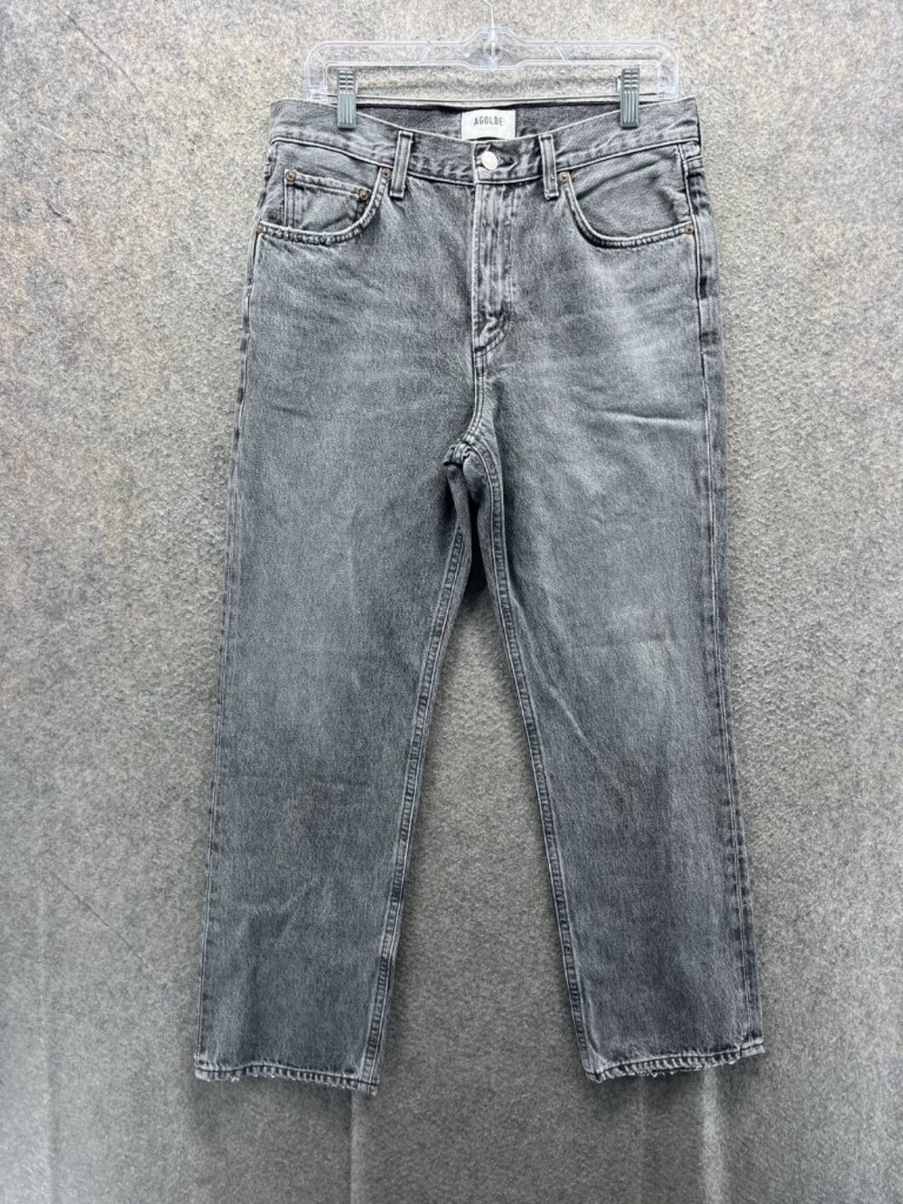 AGOLDE Straight Jeans Womens 28 Gray Charcoal Wash High Rise Denim Pants